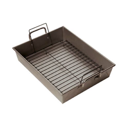 Focus Foodservice 13 x 9" Bake and Roast Pan w/ Handles and Rack