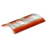 Steelite Creations Glass Red 2-Section Curved Plate