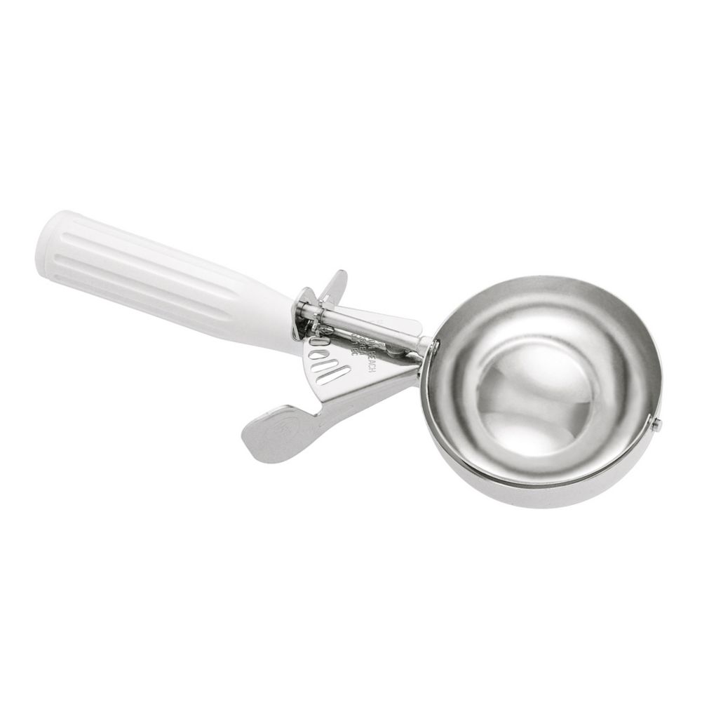 Hamilton Beach S/S Portion Control #6 Thumb-Action Disher, Wht Handle