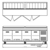 Randell&reg; 111" Refrg. Raised Rail Prep Table Model 84111NPCB