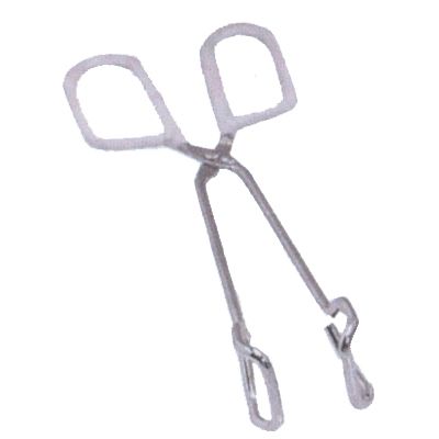 Scissor Style Tong, White Coated Handles, 10"