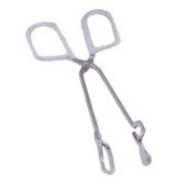 Scissor Style Tong, White Coated Handles, 10"