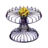 Dover European Metalworks Pewter Look Steel 13" Round Cake Stand