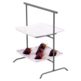 Dover European Metalworks Steel / Pewter Look Coloma Stand w/ 2 Plates
