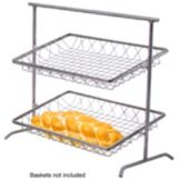 Dover European Metalworks Steel / Pewter Look 2-Tier Tilted Pane Stand