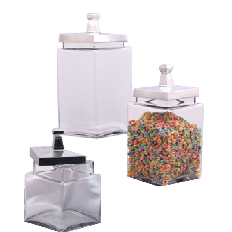 Dover Normandy Hotelware Square French Candy Jar Set w/ Normandy Lids