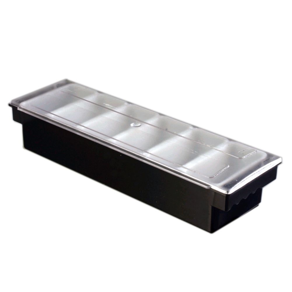 Carlisle Condiment Caddy w/ 6 Pint Containers, Black