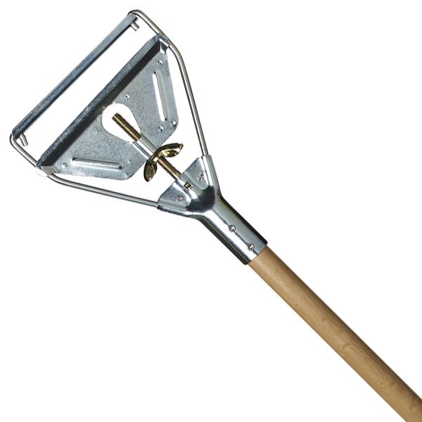 Wooden Mop Handle w/ Metal Head, 63"