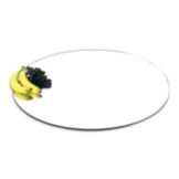 Delfin 24 in. Round Display Mirror Backed W/Black Acrylic