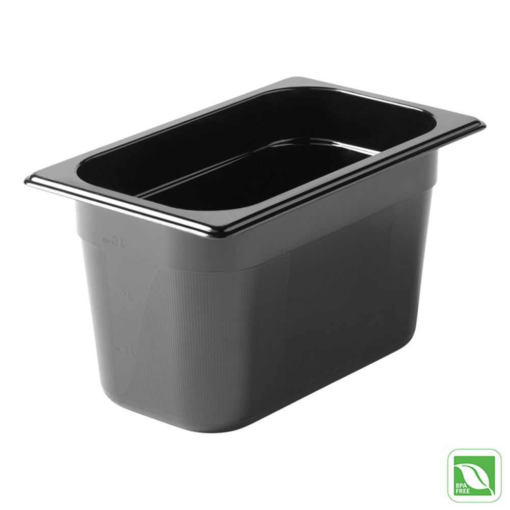 Rubbermaid&reg; Black 1/4 Size x 6"D Food Pan