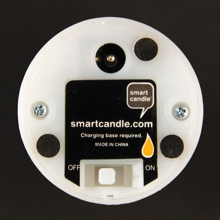 Smart Candle&reg;  Amber Flame Platinum Rechargeable Flameless Candle