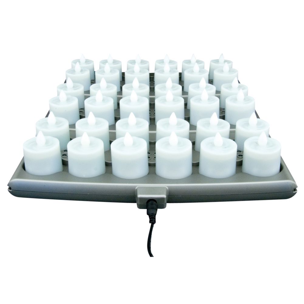Smart Candle White 36 Pk Platinum Rechargeable Flameless Candle System
