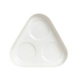 Steelite Anfora American Basics White Triangle Plate w/ 3 Wells