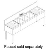 Perlick&reg; 3-Compartment 48" TSD Left-Side Underbar Sink Unit