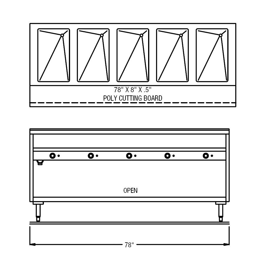 Randell&reg; 78" 240V Electric Sealed Well Hot Food Table