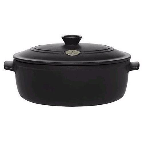 Emile Henry Black Oval 6.3 Qt Stew Pot w/ Lid