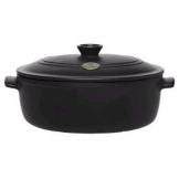 Emile Henry Black Oval 6.3 Qt Stew Pot w/ Lid