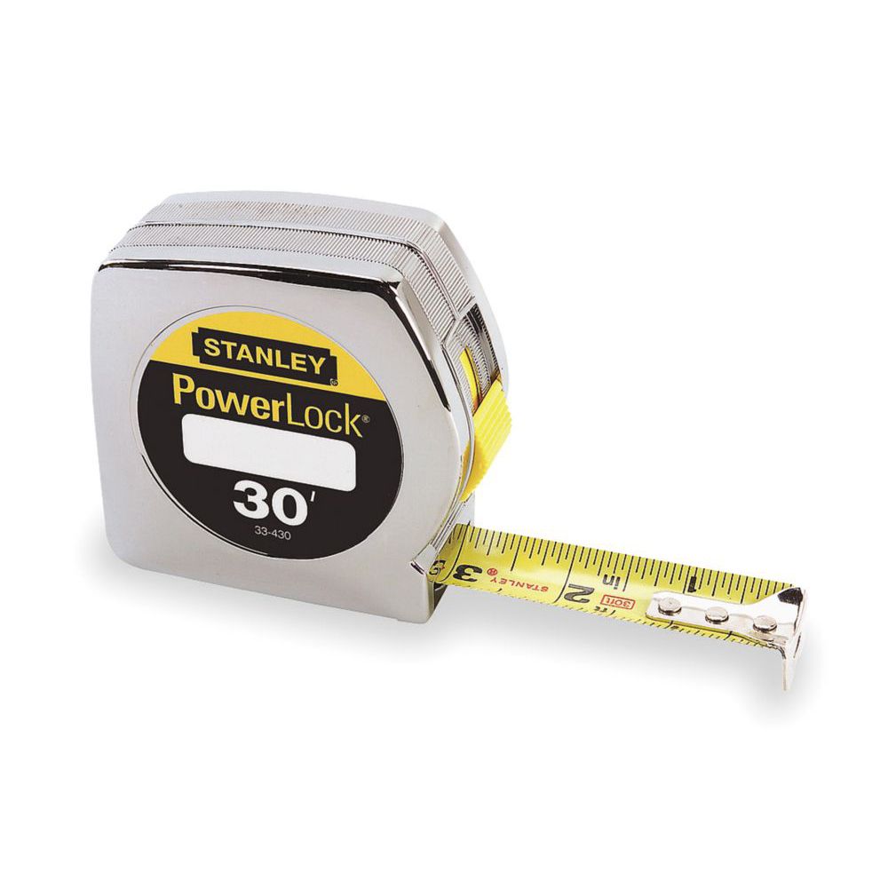Stanley Measuring Tape w/ Automatic Rewind, Belt Clip, 30' x 1"