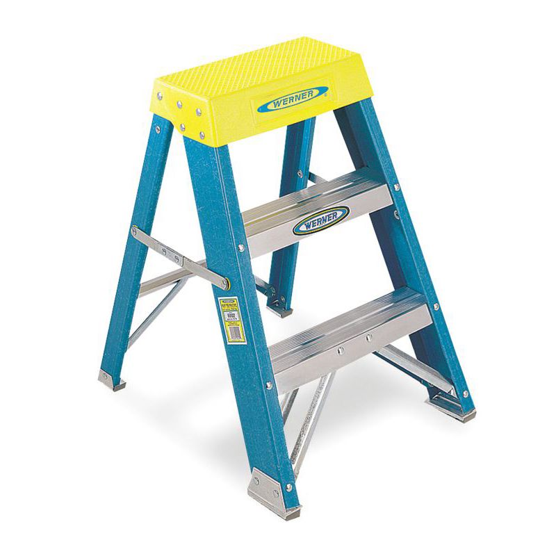 Werner Heavy Duty Step Stool, Two Steps, 250 lb Capacity