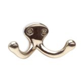 Battalion Double Wardrobe Hook, Natural Aluminum Finish, 1-1/8x1-1/8