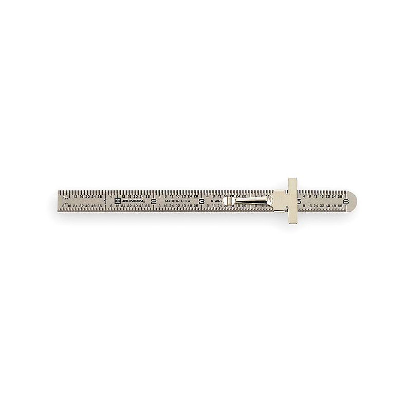 Johnson S/S Pocket Rule, Etched Graduation, 6"