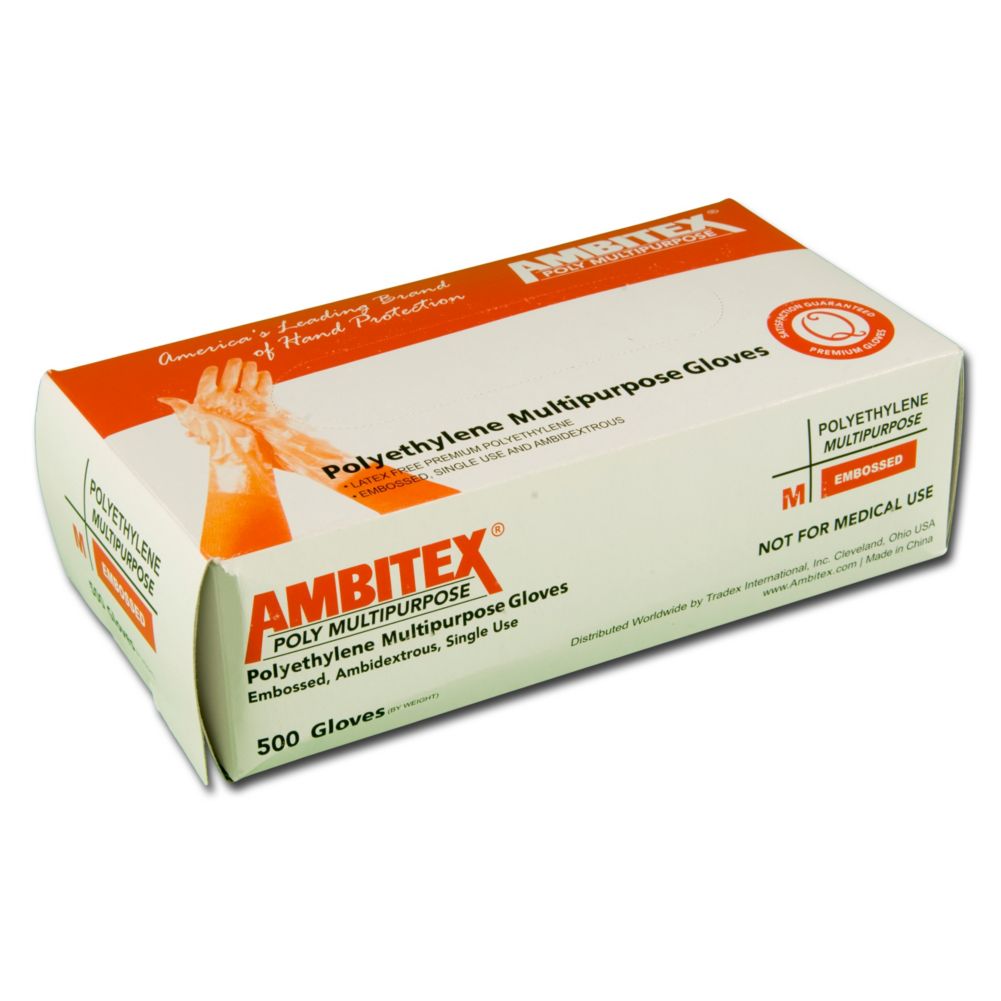 Tradex Ambitex&reg; Medium Latex-Free Disposable Poly Gloves