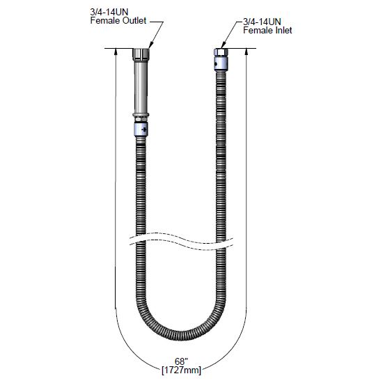 T & S Brass 68" Flexible Stainless Steel Hose