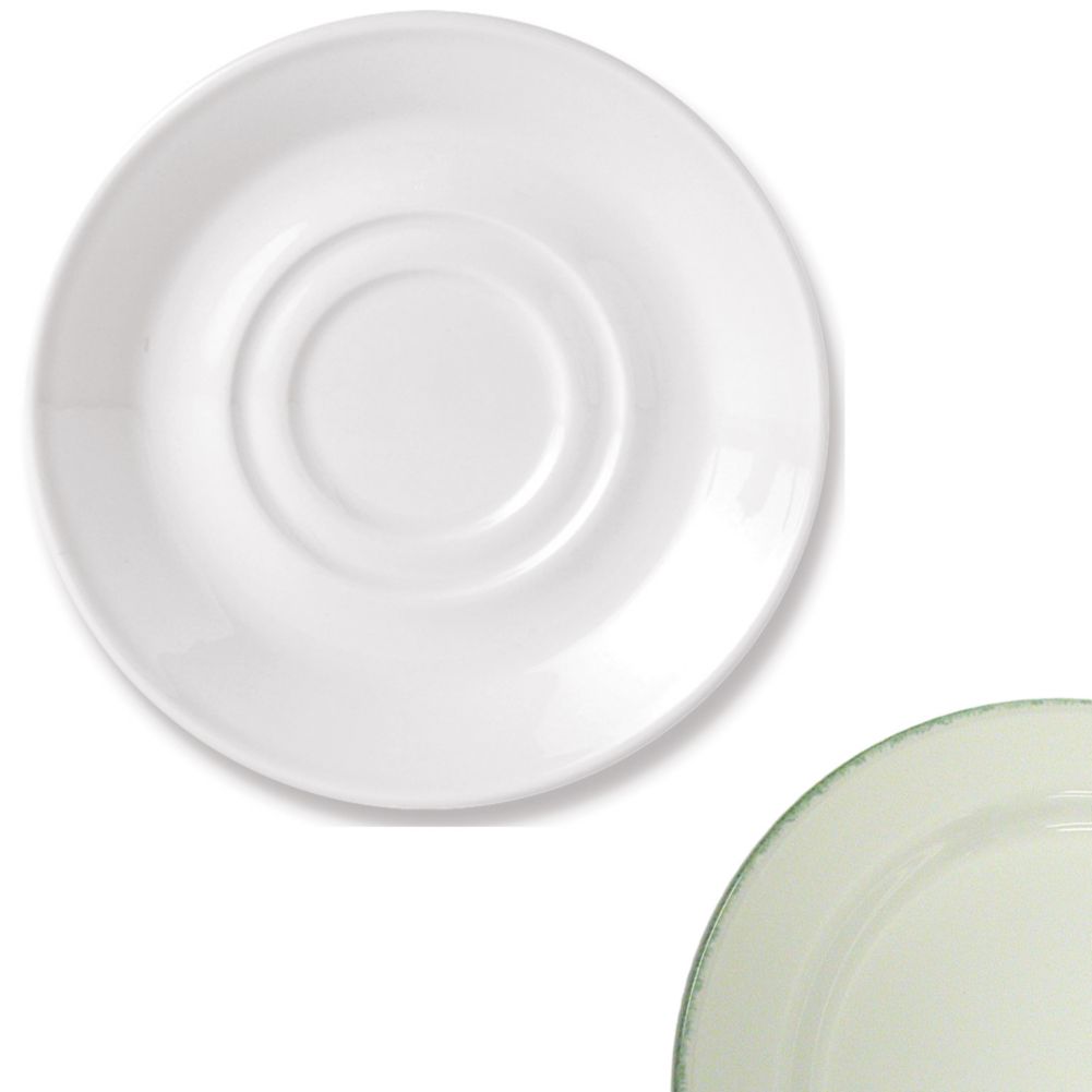 Steelite Performance Simplicity Green Dapple 5-3/4" 2-Well Saucer