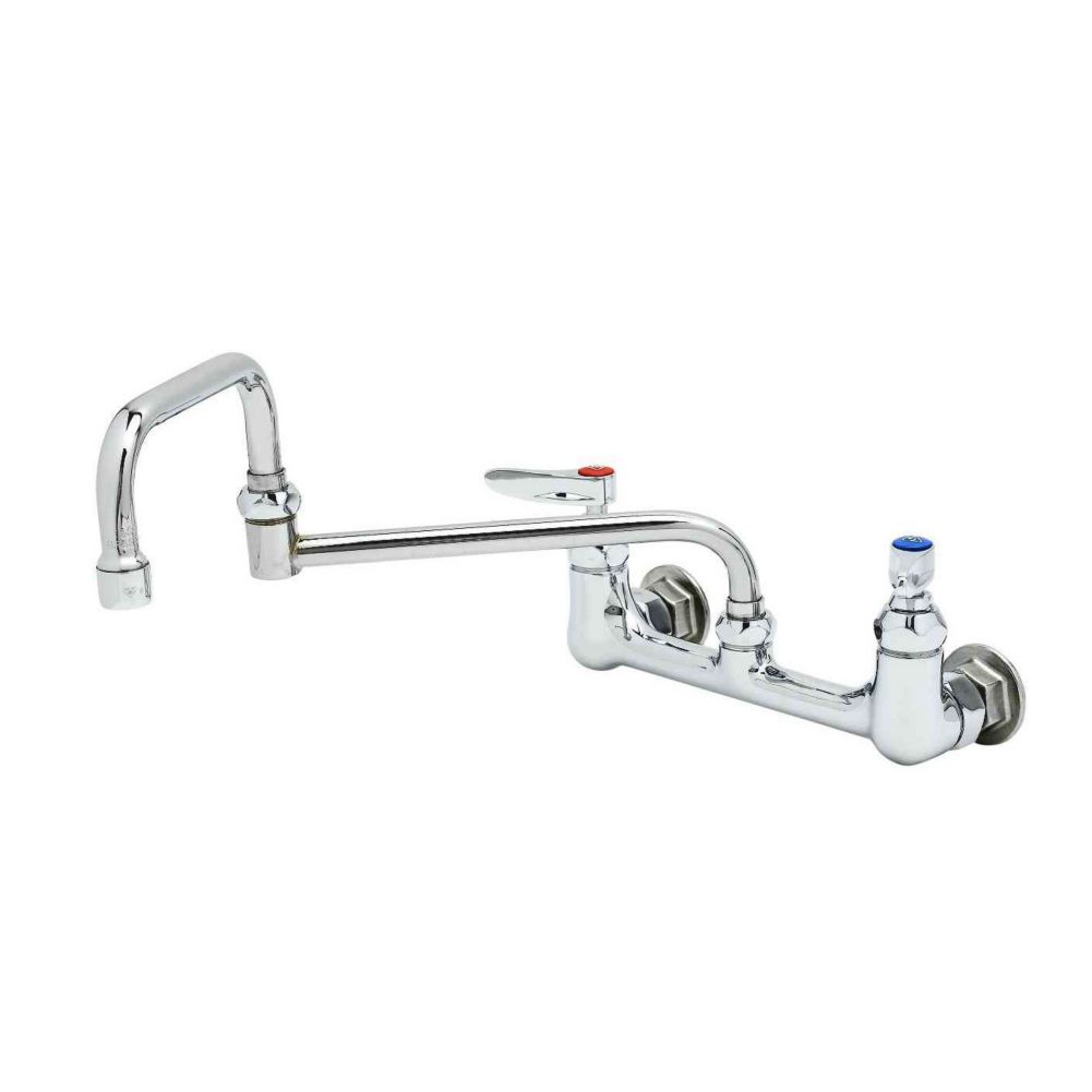 Backsplash Mounted Mixing Faucet w/ 15 Double Swing Joint Nozzle