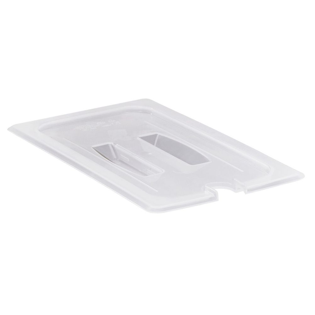 Cambro&reg; Translucent 1/3-Size Notched Food Pan Cover w/ Handle