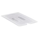 Cambro&reg; Translucent 1/3-Size Notched Food Pan Cover w/ Handle