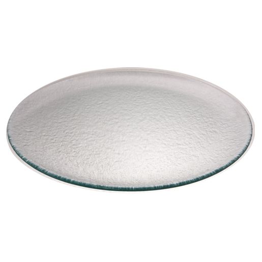Clear Textured 14" Round Glass Plate