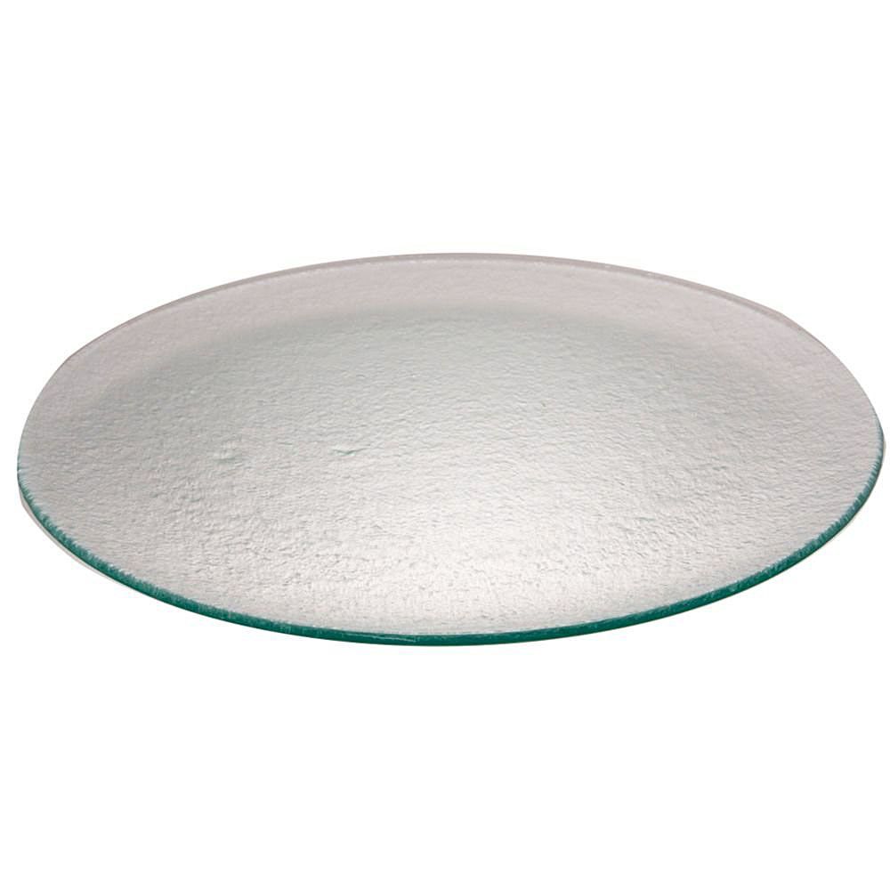 Clear Textured 18" Round Glass Plate