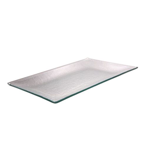 Clear Textured Rectangular Glass Plate, 12" x 20"