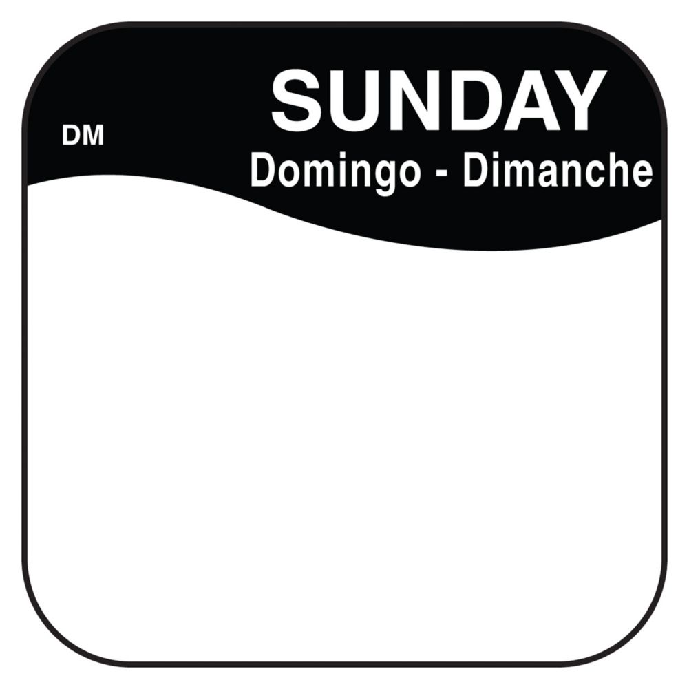 DayMark DissolveMark&trade; &frac34;" Sunday Day Square
