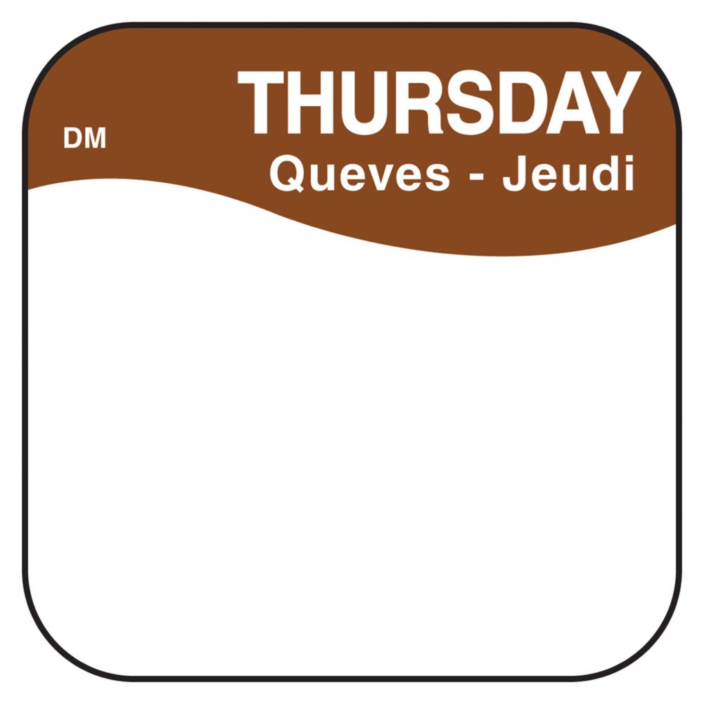 DayMark DissolveMark&trade; &frac34;" Thursday Day Square