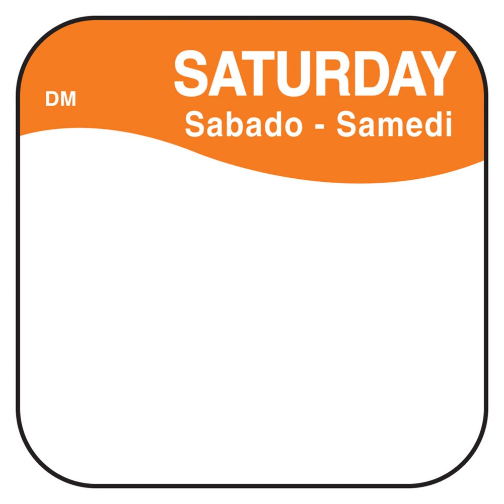 DayMark DissolveMark&trade; &frac34;" Saturday Day Square