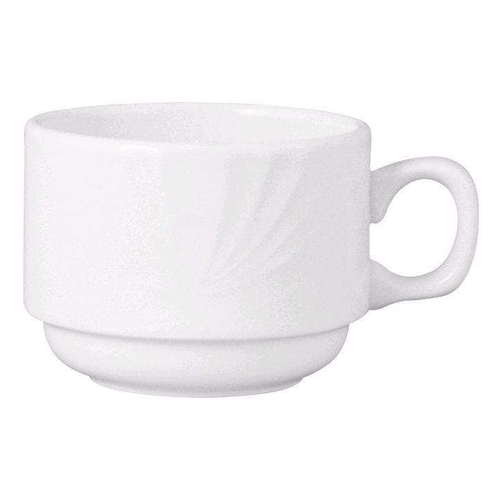 Dudson Lyric 8 Oz White Stacking Teacup