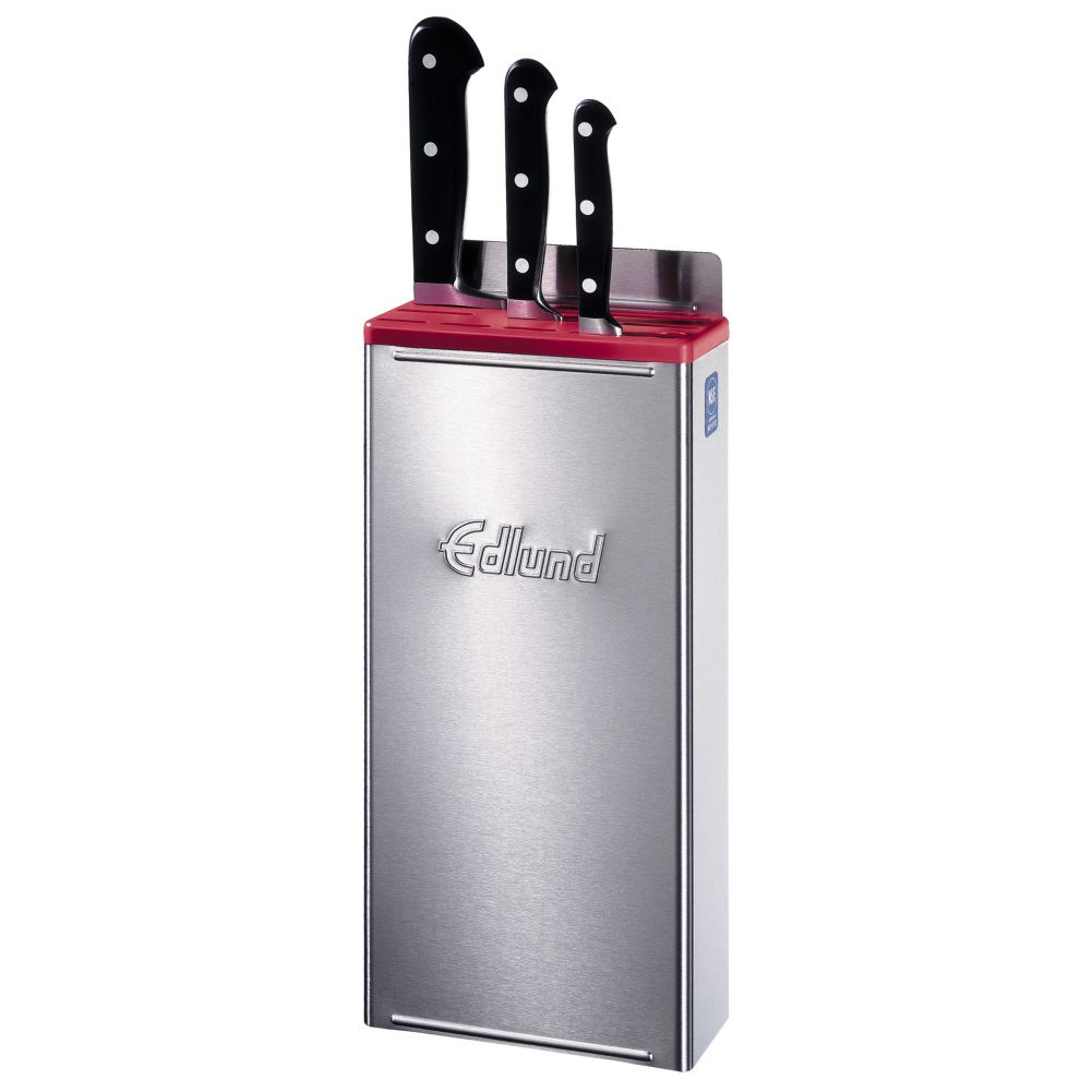 Edlund S/S Color-Coded Knife Rack with Red Insert and 12" Skirt
