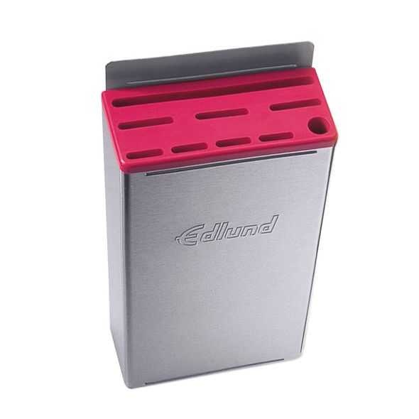 Edlund S/S Color-Coded Knife Rack with Red Insert and 12" Skirt