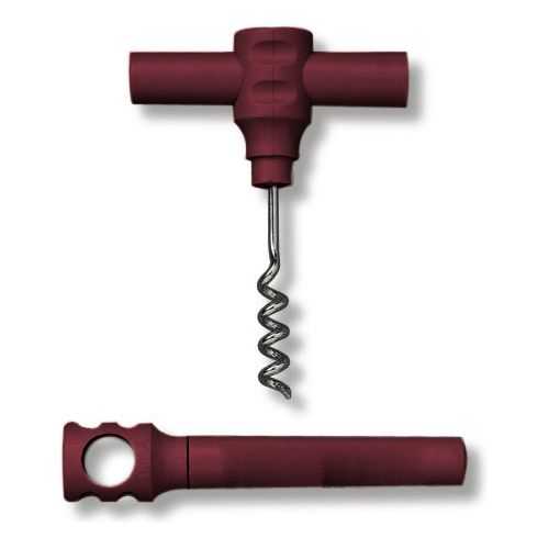 Franmara&reg; 4-1/4" Burgundy Plastic Pocket Corkscrew