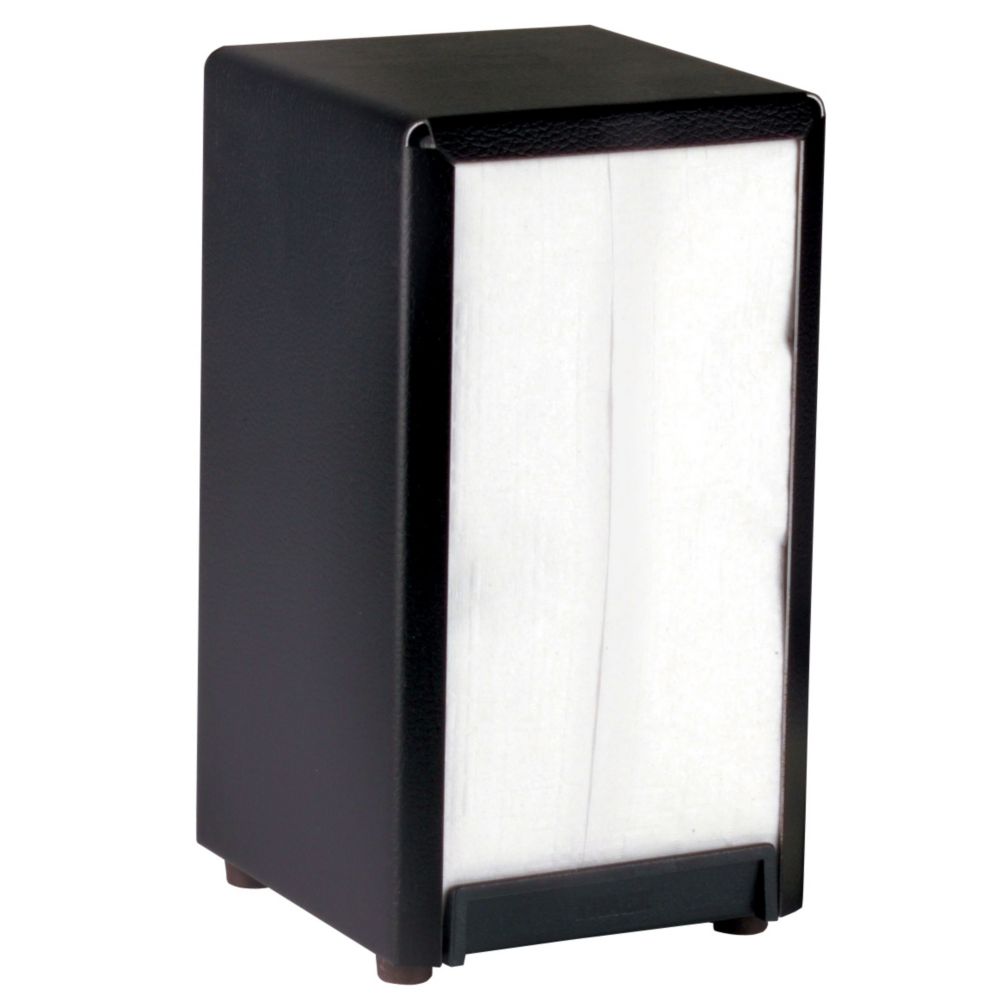 Traex&reg; Black Vertical Tabletop Napkin Dispenser