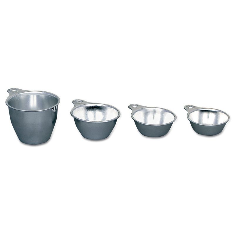 Browne Foodservice Aluminum 4-Piece Measuring Cup Set w/ Short Handle