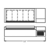 Randell&reg; 53" Refrigerated Countertop Condiment Rail
