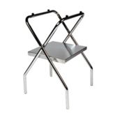 Central Specialties Chrome Steel 31"H Folding Tray Stand w/ Shelf