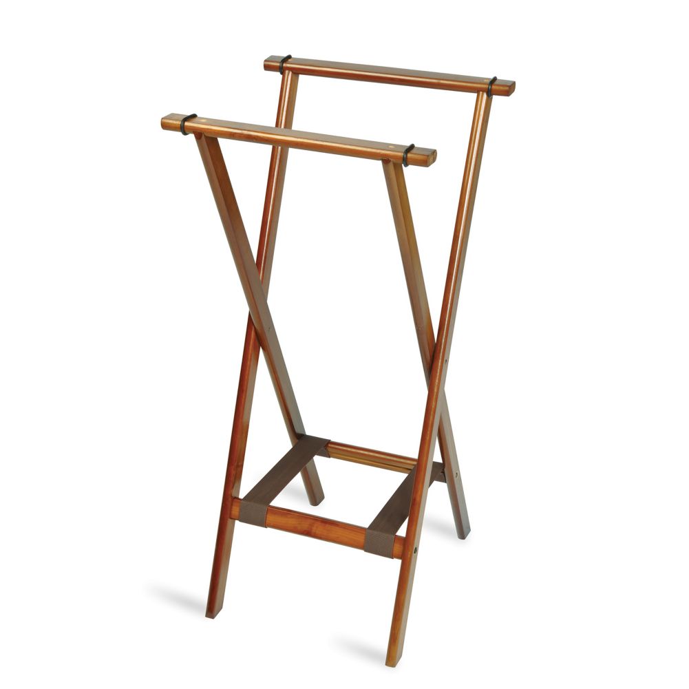 Central Specialties Deluxe Dark Walnut Hardwood Extra Tall Tray Stand