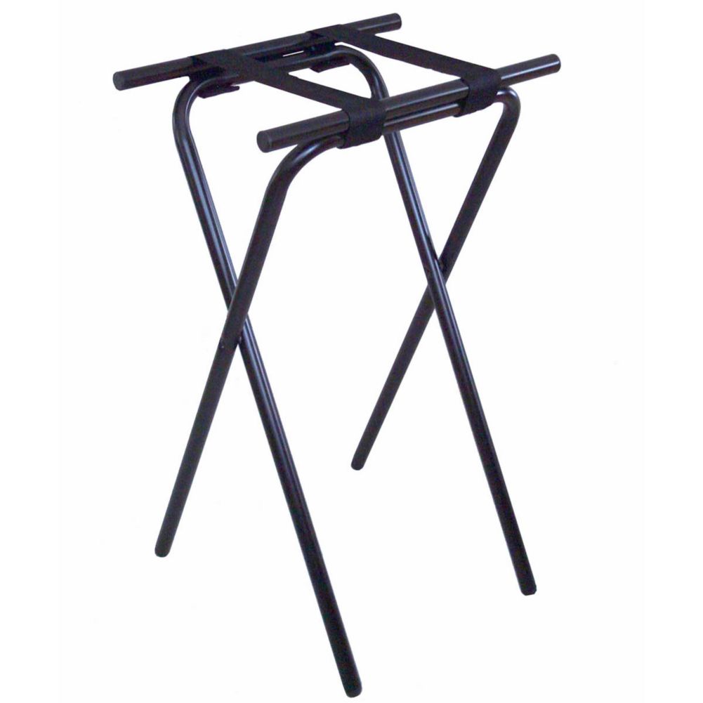 Central Specialties 31"H Deluxe Black Tubular Steel Tray Stand