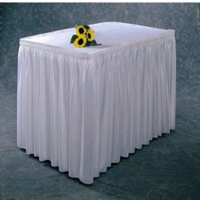 Wyndham Shirred White Table Skirt, 17-1/2' x 29"