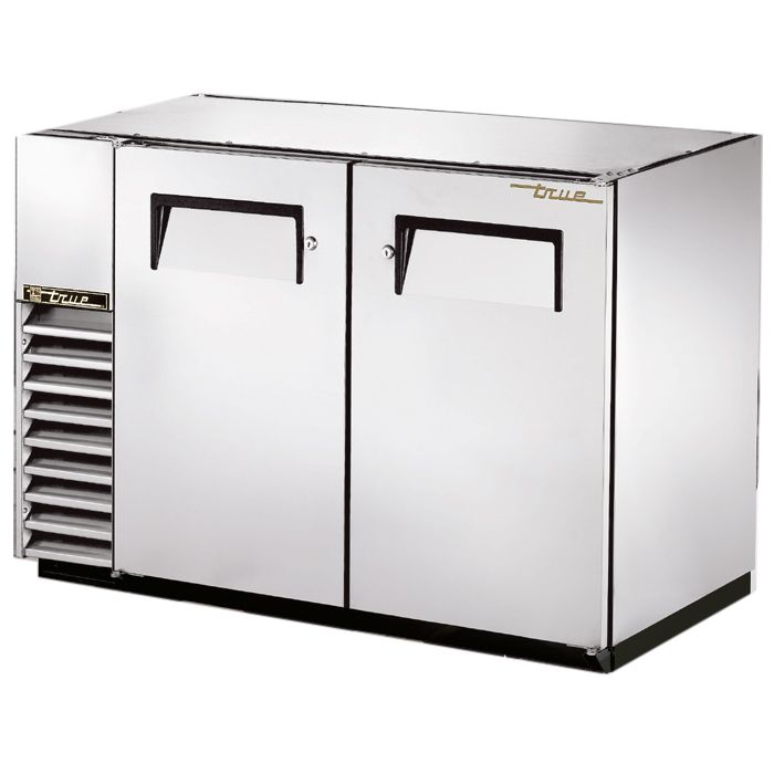 True&reg; S/S 2-Solid Swing Door Back Bar Cooler for 82 6-Packs
