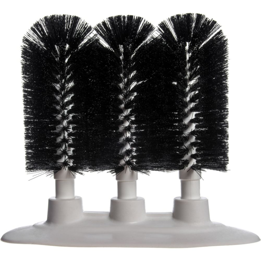 Carlisle Sparta&reg; Black, 8" Triple Glass Washer Brushes